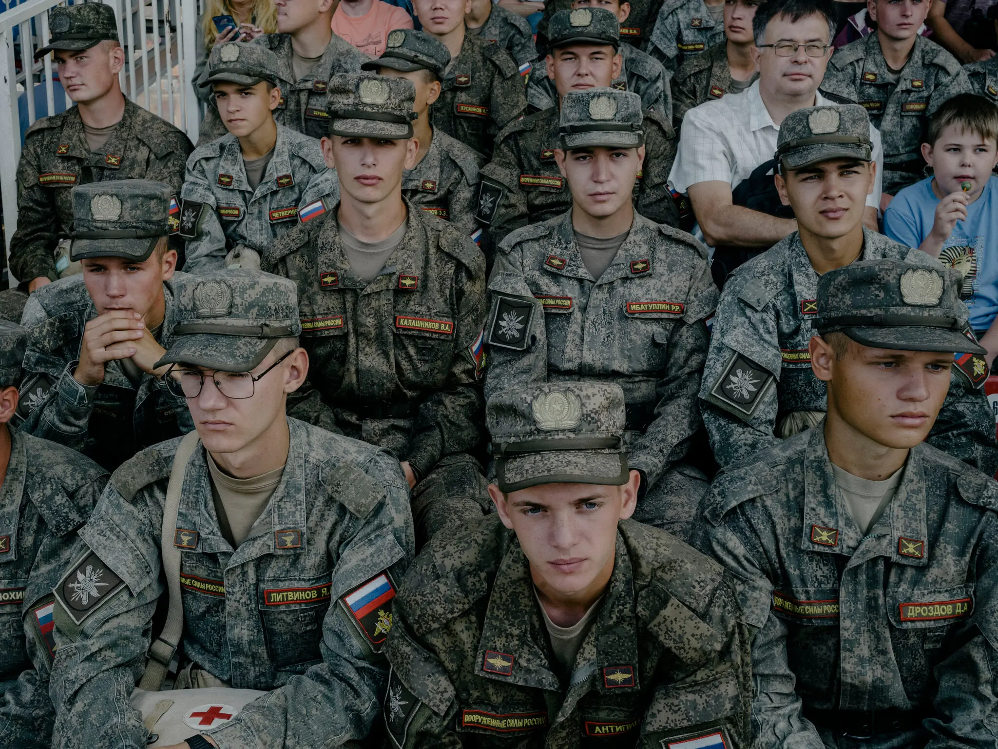 Російські призовники на армійських іграх у Московській області в серпні. За словами експертів, Росія мала проблеми з підготовкою навіть до вересневого призову